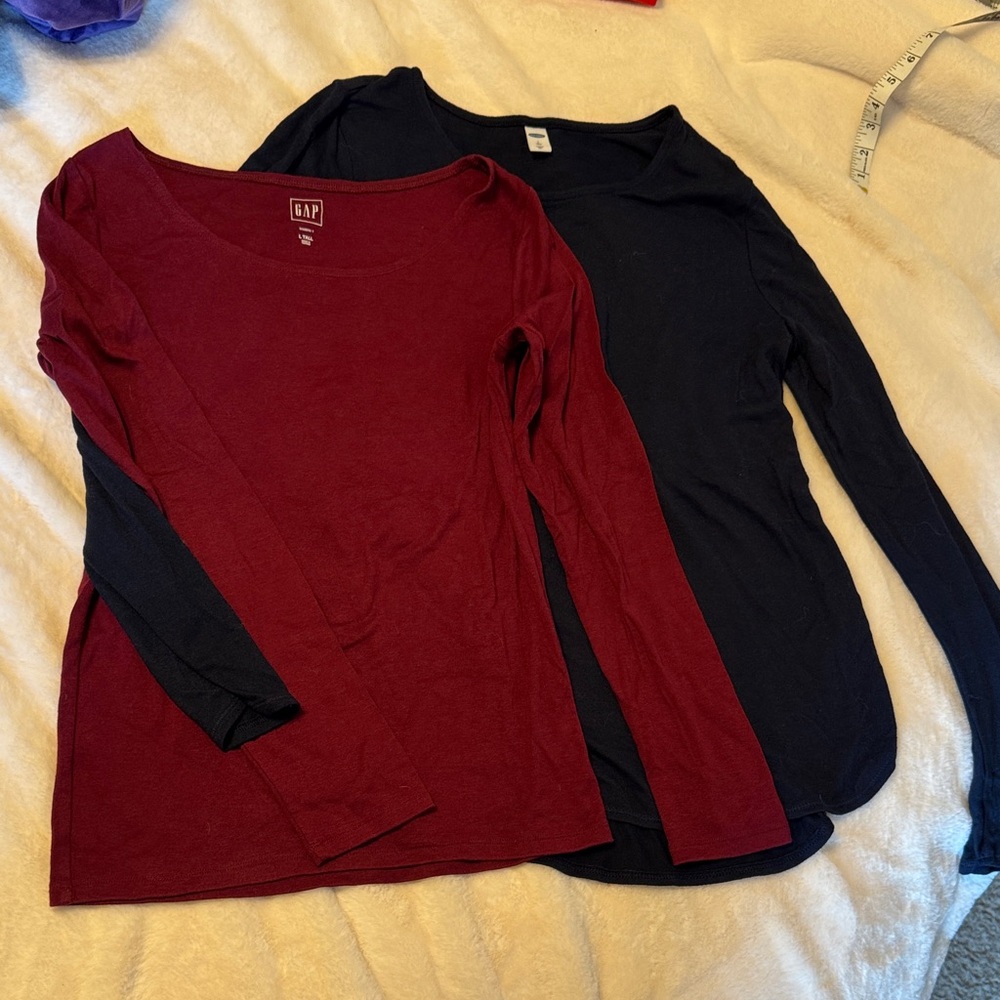 GAP & Old Navy Burgundy and Navy Long Sleeve Tops